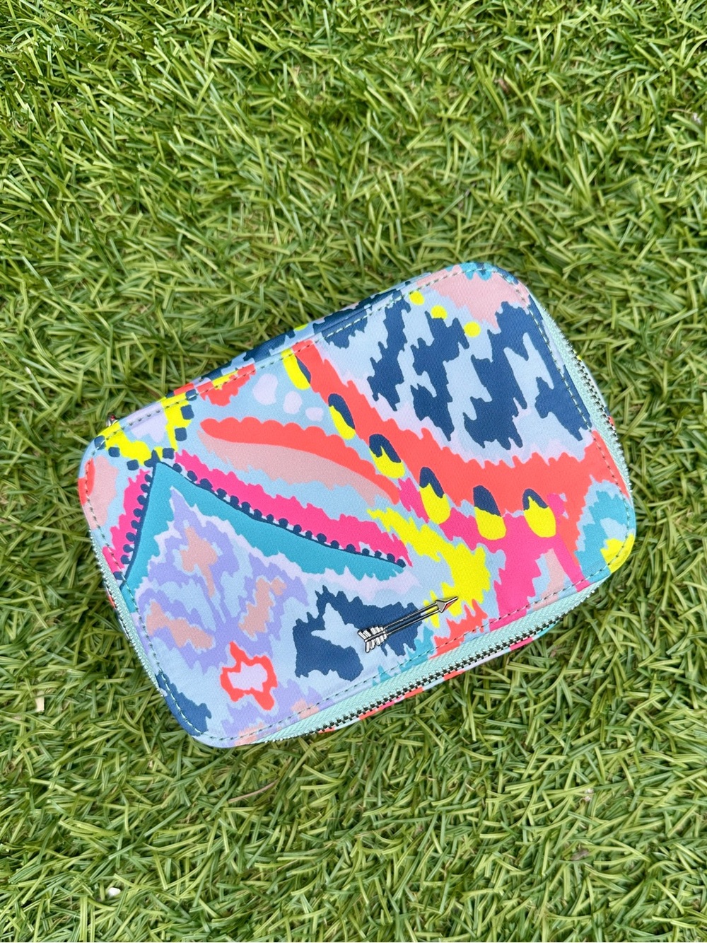 Stella & Dot Mini Abstract Vibrant Colorful Travel/ Toiletries Bag